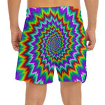 Psychedelic Spiral Optical Illusion Men's Split Running Shorts