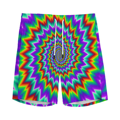 Psychedelic Spiral Optical Illusion Men's Sports Shorts