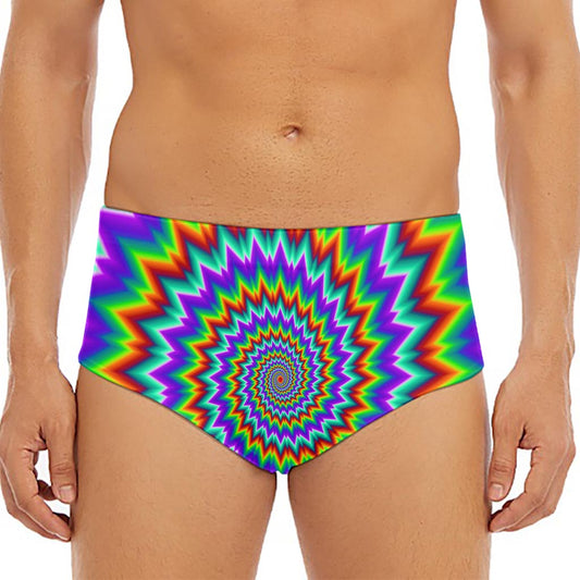 Psychedelic Spiral Optical Illusion Men's Triangle Swim Briefs