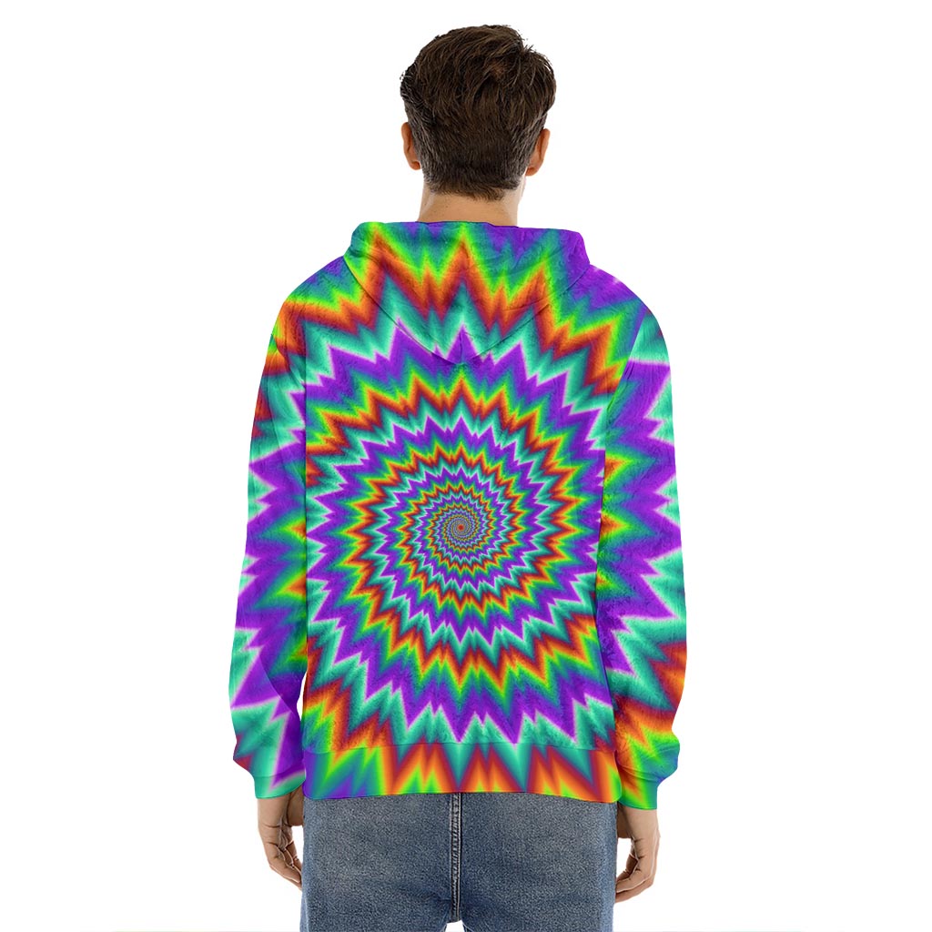 Psychedelic Spiral Optical Illusion Men's Velvet Pullover Hoodie
