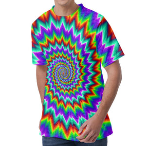 Psychedelic Spiral Optical Illusion Men's Velvet T-Shirt