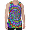 Psychedelic Spiral Optical Illusion Men's Velvet Tank Top