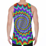 Psychedelic Spiral Optical Illusion Men's Velvet Tank Top