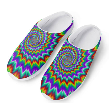 Psychedelic Spiral Optical Illusion Mesh Casual Shoes