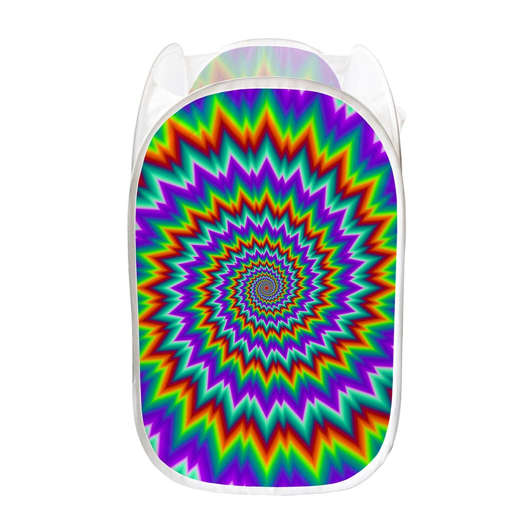 Psychedelic Spiral Optical Illusion Mesh Laundry Hamper