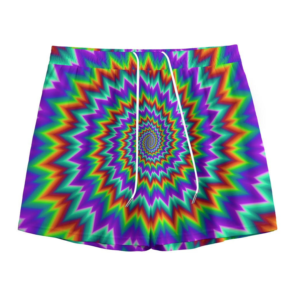 Psychedelic Spiral Optical Illusion Mesh Shorts