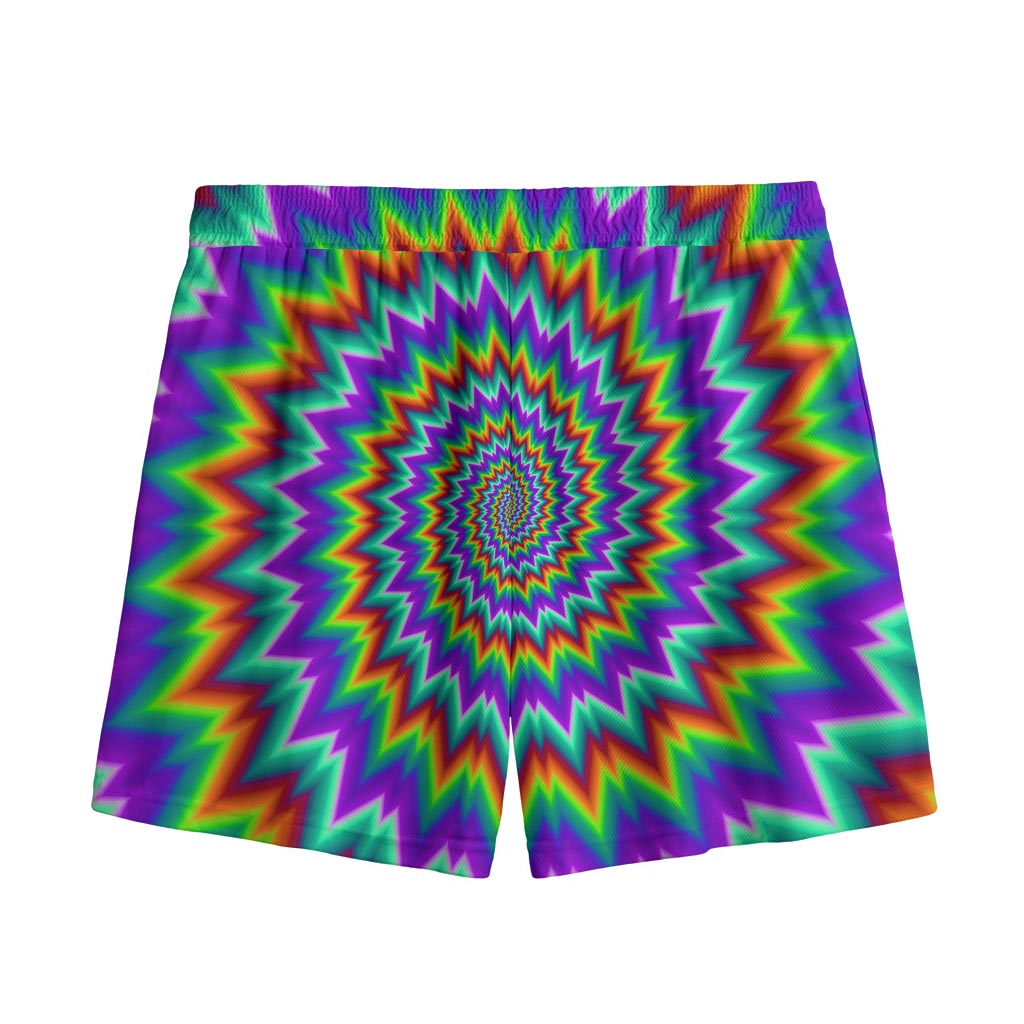 Psychedelic Spiral Optical Illusion Mesh Shorts