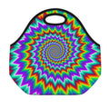 Psychedelic Spiral Optical Illusion Neoprene Lunch Bag