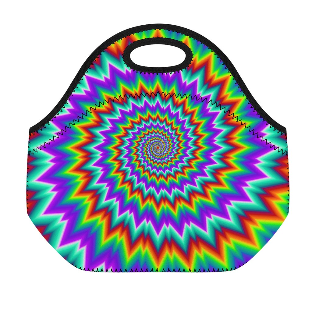 Psychedelic Spiral Optical Illusion Neoprene Lunch Bag