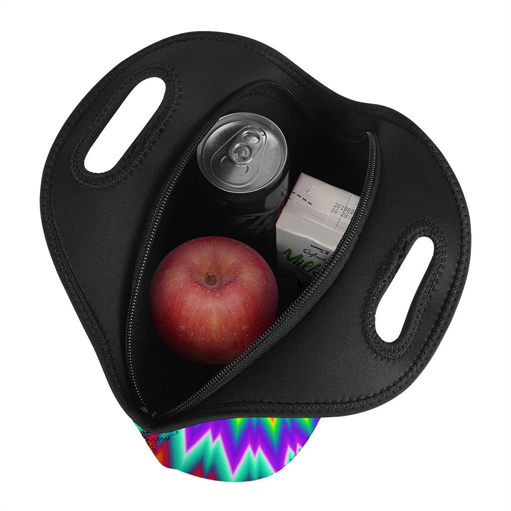 Psychedelic Spiral Optical Illusion Neoprene Lunch Bag