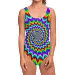 Psychedelic Spiral Optical Illusion One Piece Swimsuit