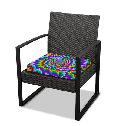 Psychedelic Spiral Optical Illusion Outdoor Seat Cushion Cover