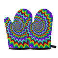 Psychedelic Spiral Optical Illusion Oven Mitts