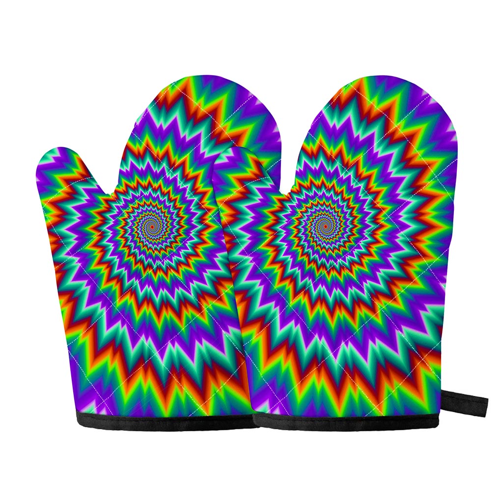 Psychedelic Spiral Optical Illusion Oven Mitts