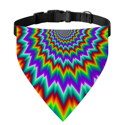 Psychedelic Spiral Optical Illusion Over The Collar Dog Bandana