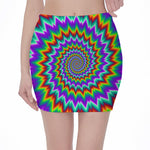Psychedelic Spiral Optical Illusion Pencil Mini Skirt