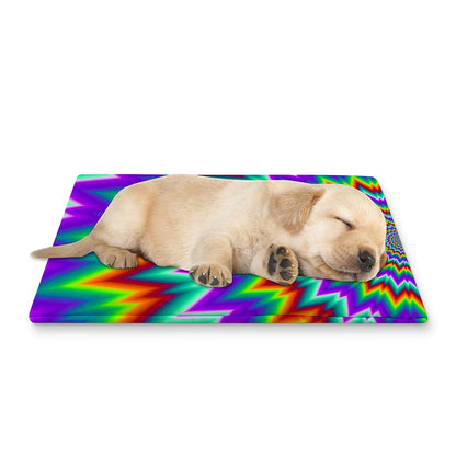 Psychedelic Spiral Optical Illusion Pet Cooling Mat Cover