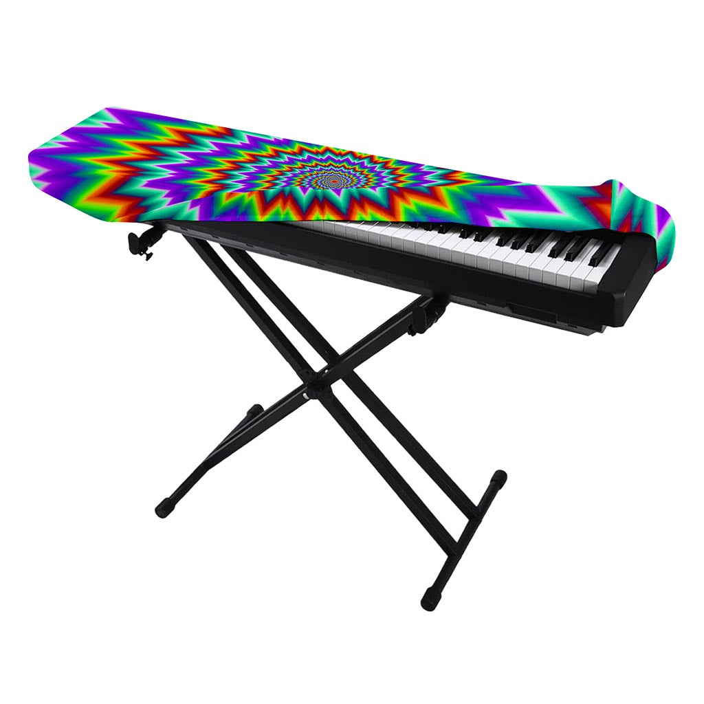 Psychedelic Spiral Optical Illusion Piano Keyboard Cover