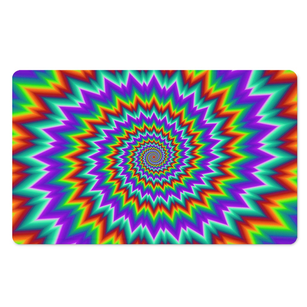 Psychedelic Spiral Optical Illusion Polyester Doormat