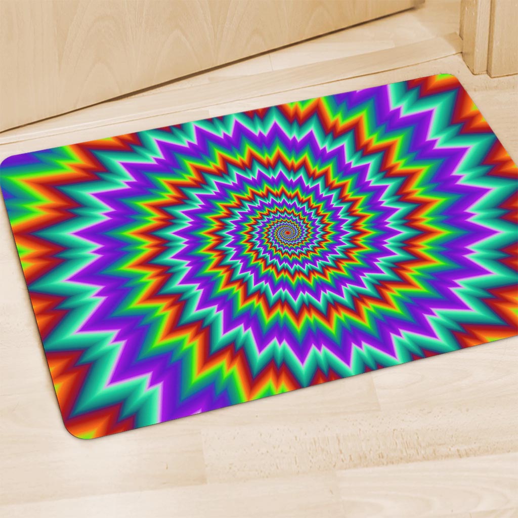 Psychedelic Spiral Optical Illusion Polyester Doormat