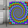 Psychedelic Spiral Optical Illusion Polyester Shower Curtain