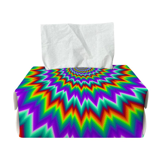Psychedelic Spiral Optical Illusion Rectangle Tissue Box Cover