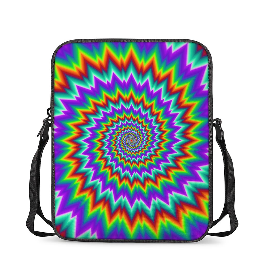 Psychedelic Spiral Optical Illusion Rectangular Crossbody Bag
