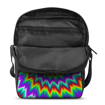 Psychedelic Spiral Optical Illusion Rectangular Crossbody Bag