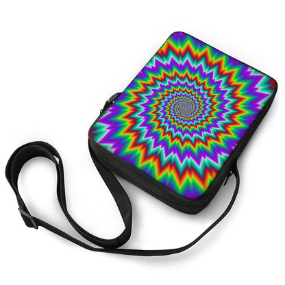 Psychedelic Spiral Optical Illusion Rectangular Crossbody Bag