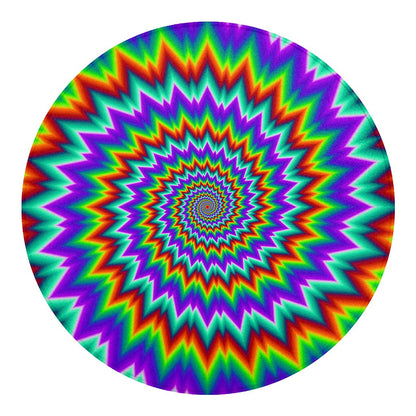 Psychedelic Spiral Optical Illusion Round Blanket