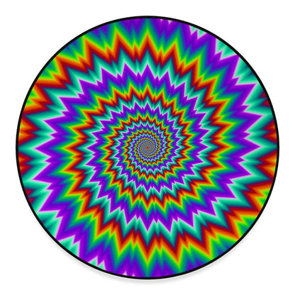 Psychedelic Spiral Optical Illusion Round Floor Mat