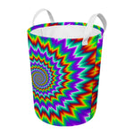 Psychedelic Spiral Optical Illusion Round Laundry Basket