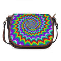 Psychedelic Spiral Optical Illusion Saddle Bag