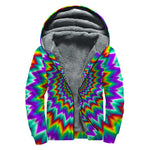 Psychedelic Spiral Optical Illusion Sherpa Lined Zip Up Hoodie
