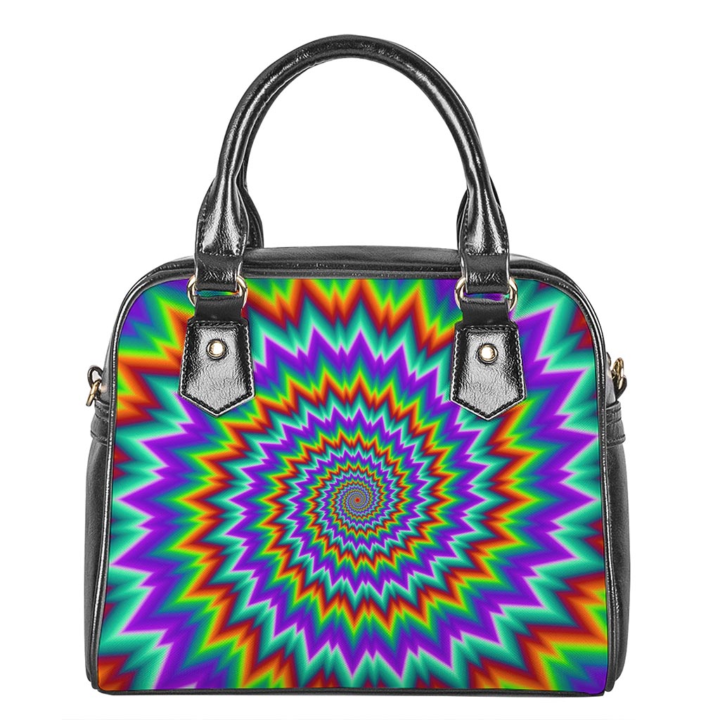 Psychedelic Spiral Optical Illusion Shoulder Handbag