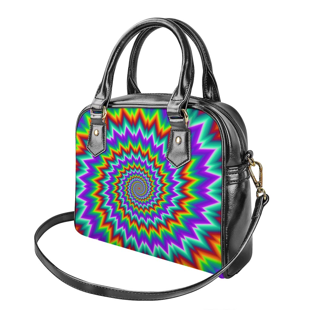 Psychedelic Spiral Optical Illusion Shoulder Handbag