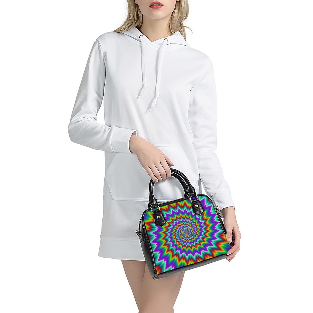 Psychedelic Spiral Optical Illusion Shoulder Handbag