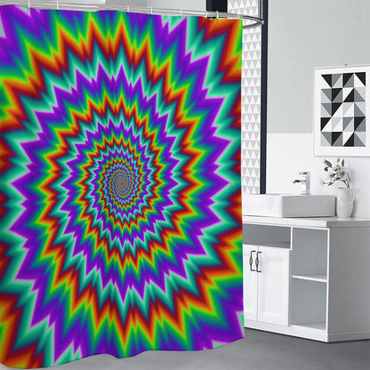 Psychedelic Spiral Optical Illusion Shower Curtain