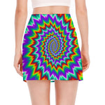 Psychedelic Spiral Optical Illusion Side Slit Mini Skirt
