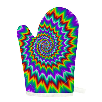 Psychedelic Spiral Optical Illusion Single Oven Mitt