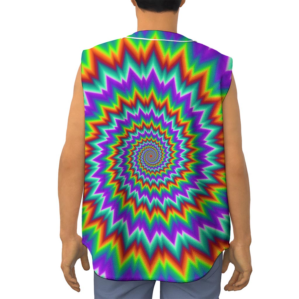 Psychedelic Spiral Optical Illusion Sleeveless Baseball Jersey