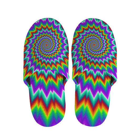 Psychedelic Spiral Optical Illusion Slippers
