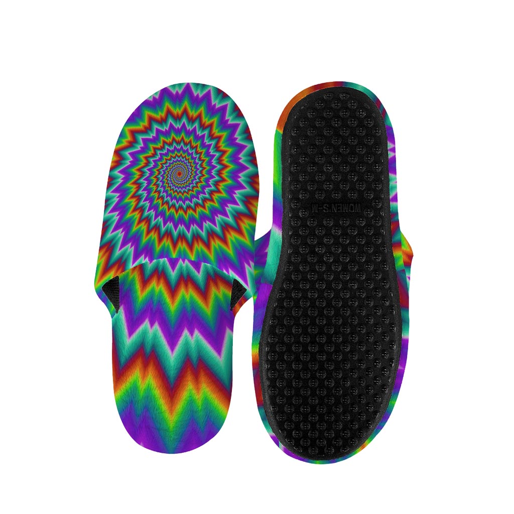 Psychedelic Spiral Optical Illusion Slippers