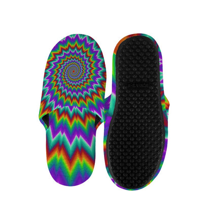Psychedelic Spiral Optical Illusion Slippers