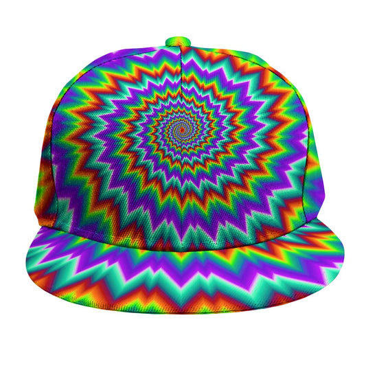 Psychedelic Spiral Optical Illusion Snapback Cap