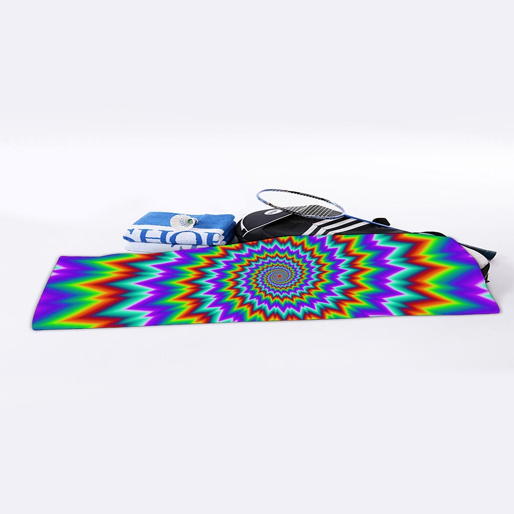 Psychedelic Spiral Optical Illusion Sports Towel