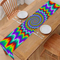 Psychedelic Spiral Optical Illusion Table Runner
