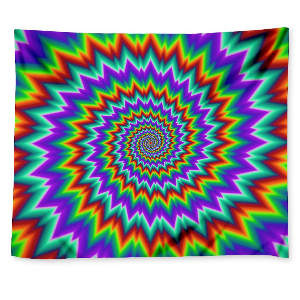 Psychedelic Spiral Optical Illusion Tapestry