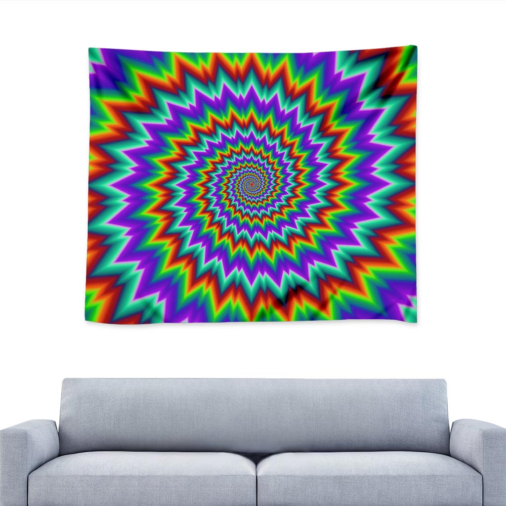 Psychedelic Spiral Optical Illusion Tapestry