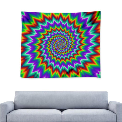 Psychedelic Spiral Optical Illusion Tapestry